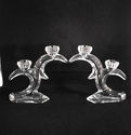 Princess House Vintage Candleholders 2 Light Clear