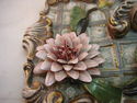 Huge Capodimonte Benrose Porcelain Roses Box with 