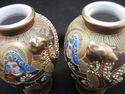 2 Satsuma Japan Immortals Vase w Dragon Heads Brow