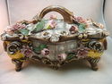 Huge Capodimonte Benrose Porcelain Roses Box with 