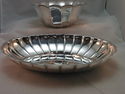 2 Silverplate Fluted Bowls Oval 11" Bread Oneida a