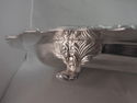 Silverplate Meat Platter Footed 18"x13" Floral Rim