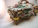 Huge Capodimonte Benrose Porcelain Roses Box with 