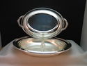 Sheridan Silver Plate Covered Vegetable Oval Bowl 