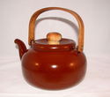 Brown Vintage Teapot Porcelain Clad Graniteware Be