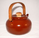 Brown Vintage Teapot Porcelain Clad Graniteware Be