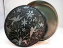 Black Bakelite & SilverPlate Oneida Birds  w Lid B