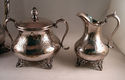 Sheffield 3pc Coffee Sugar Creamer Set Figural Eag