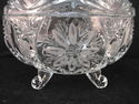 Oval Crystal Candy Vintage Dish 10" Curled Foot Fl