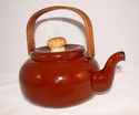 Brown Vintage Teapot Porcelain Clad Graniteware Be