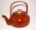 Brown Vintage Teapot Porcelain Clad Graniteware Be