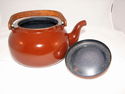 Brown Vintage Teapot Porcelain Clad Graniteware Be