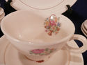 Salem China Basket Petit Point Dessert Set Cake Pl