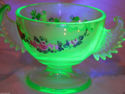 Rare Westmoreland Glass Wings Sugar Creamer Uraniu