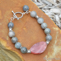 Handmade Labradorite and Rhodocrosite Toggle Brace
