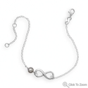 Handmade Infinity Bracelet with Pearl Accent