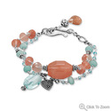 Blue Jade, Strawberry Quartz and Apatite Bead Brac