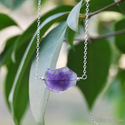 Genuine Amethyst Slice Design Handcrafted Necklace