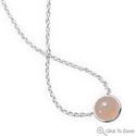 Chain Necklace with Freeform Faceted Pink Chalcedo