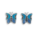 Blue Butterfly Stud Earrings