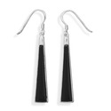 Black Onyx Triangle Drop Earrings