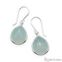 Freeform Faceted Pear Shape Green Chalcedony Drop 