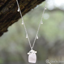 Pearls and Rose Quartz Nugget Design Handcrafted N