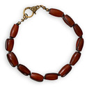 Brass Fashion Bracelet with Red Horn Beads 