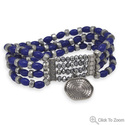 Blue Glass Bead Four Strand Fashion Stretch Bracel