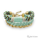 New Multi-Strand Mint and Black Colored Fashion Br