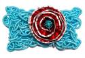 Turquoise Coffee Capsule Upcycled Cuff Red Rose Br