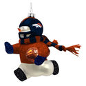 Denver Broncos Glass Snowman Player Christmas Orna