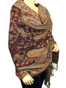 Beaded Shoulder Shawl Paisley Pattern Wool Ladies 