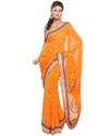 Beautiful Party Evening Sari Dress Orange Saree Wo