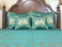 Teal Brocade Bedding Set 5P Indian Elephant Bedspr