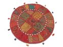 Bohemian Round Floor Cushion Cover Patchwork Accen
