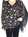 Black Embroidered Kashmir Wrap Classic Cashmere Fa