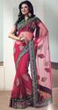 Beautiful Magenta Net Saree Exclusive Designer Par