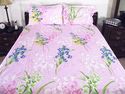 3P Pink Floral Bedroom Fine Indian Linen Cotton Be