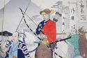 Antique Japanese WoodblockTriptych Print-Samurai W
