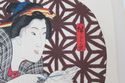 Antique Japanese Woodblock  FAN  Print- Fortune Te