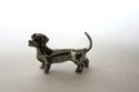 French Pewter Miniature Little Dachshund Dog signe