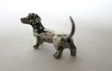 French Pewter Miniature Little Dachshund Dog signe