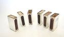 Set of 6 Sterling Silver Match Covers-INTL Silver