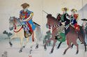 Antique Japanese WoodblockTriptych Print-Samurai W