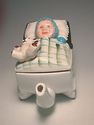 British KENSINGTON Teapot-Babe in Carriage + Teddy