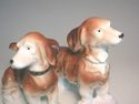 German porcelain 2 DACHSHUND dogs step on pink pil
