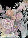Genuine Japanese Purple,Black Kimono- Chrysanthemu