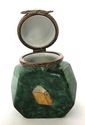 Genuine French  Limoge Porcelain Box-Green INKWELL