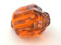 Japanese amber netsuke-Mouse & Snake on Skull,sign